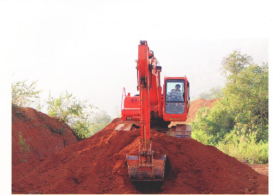 A working view of road construction