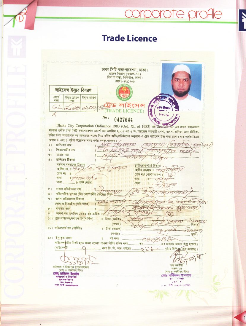 Trade Licence No. 0427644